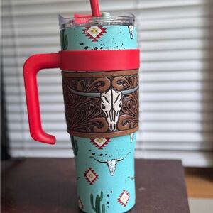 Stanley Turquoise and Red Western Skull Mug